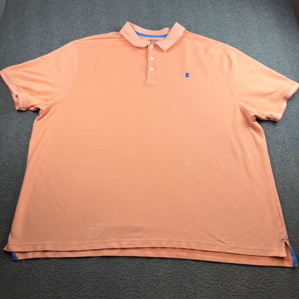 IZOD Polo Shirt Men's 4XL Orange Advantage Performance Natural Stretch Pique